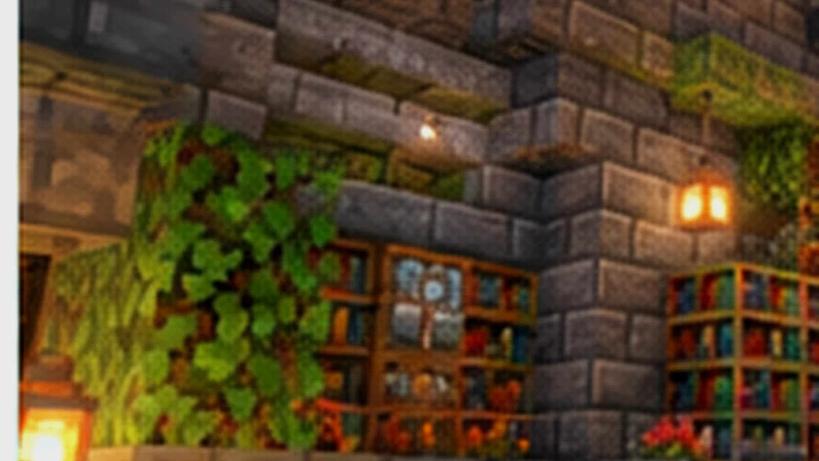 Minecraft library scene for Quark Mod enchanting guidance